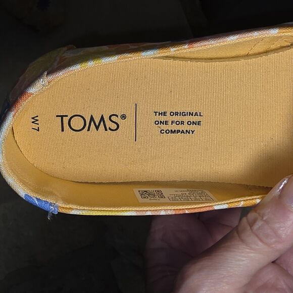 TOMS‎ Women's Floral Print Slip On Espadrille Flats Shoes Size 7 - Picture 7 of 8